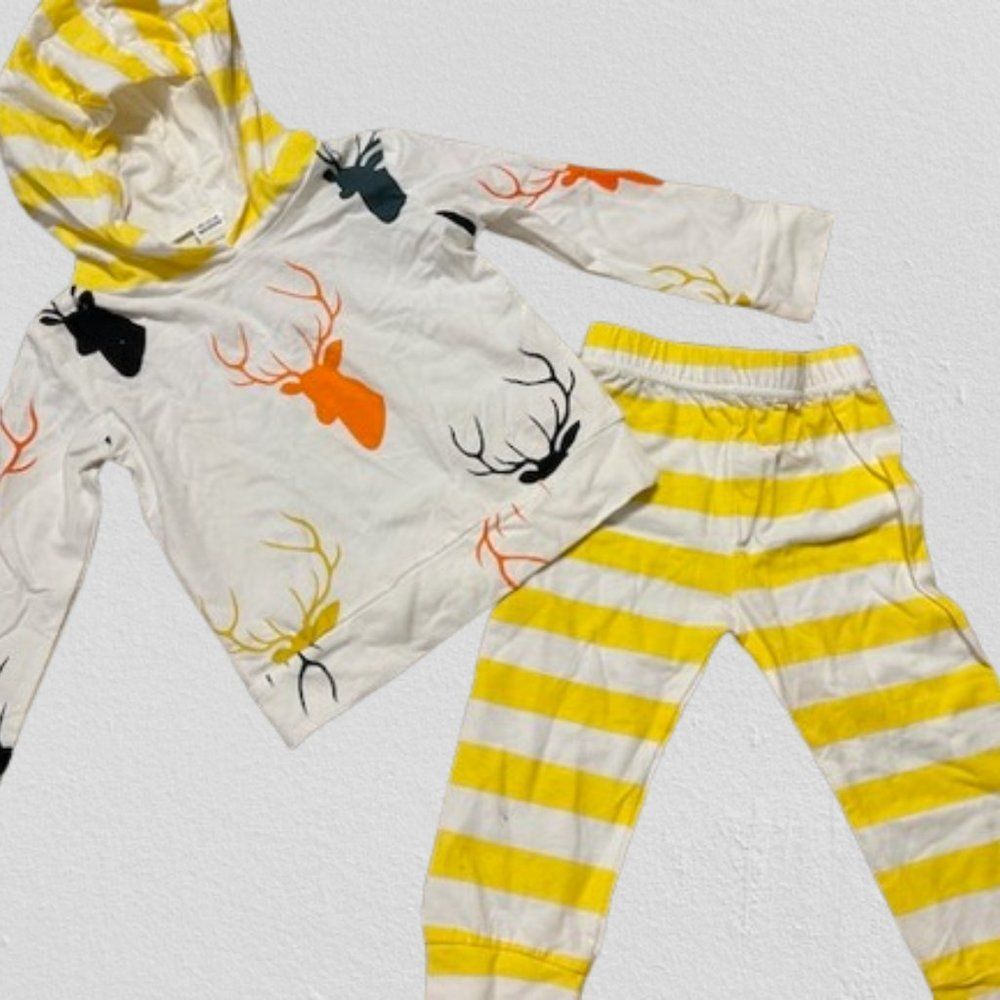 Deer Heads with Yellow & White Stripe 2PC Outfit  40326 6-12 months (70) NWT